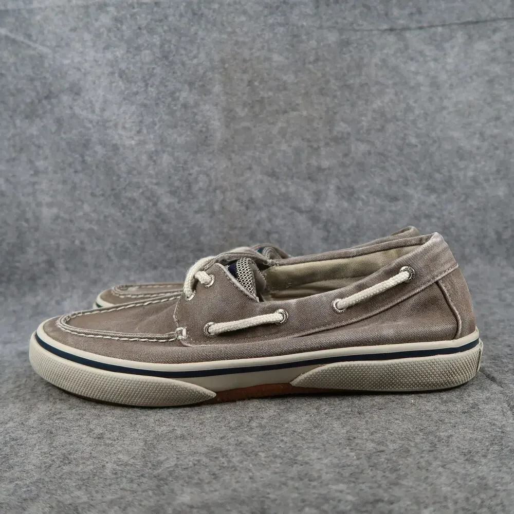 Sperry Boat Shoes Mens 9.5 Halyard 2 Eye Sneakers Canvas Moc Casual Round Toe